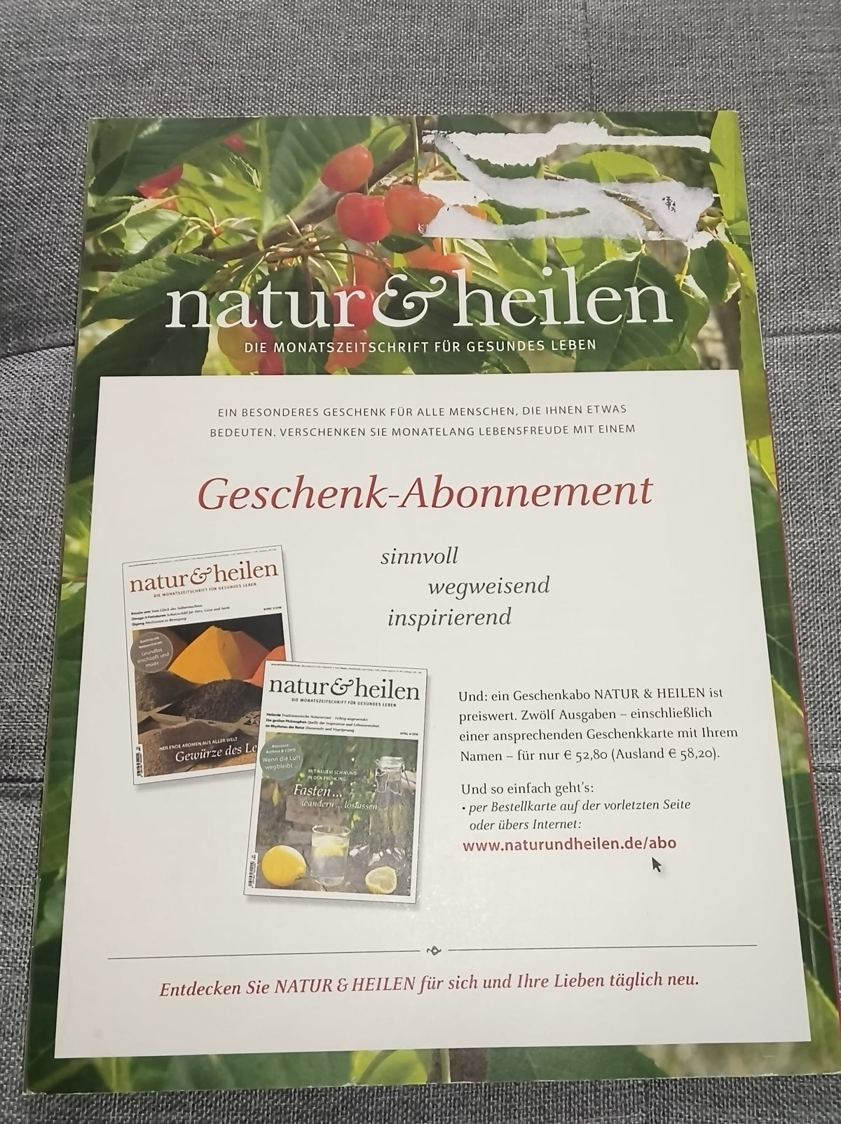 natur & heilen | Die Monatszeitschrift für gesundes Leben | Ausgabe Mai 2016 | Zeitschrift | Zustand gut