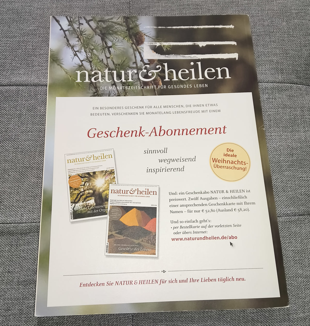 natur & heilen | Die Monatszeitschrift für gesundes Leben | Ausgabe Dezember 2016 | Zeitschrift | Zustand sehr gut