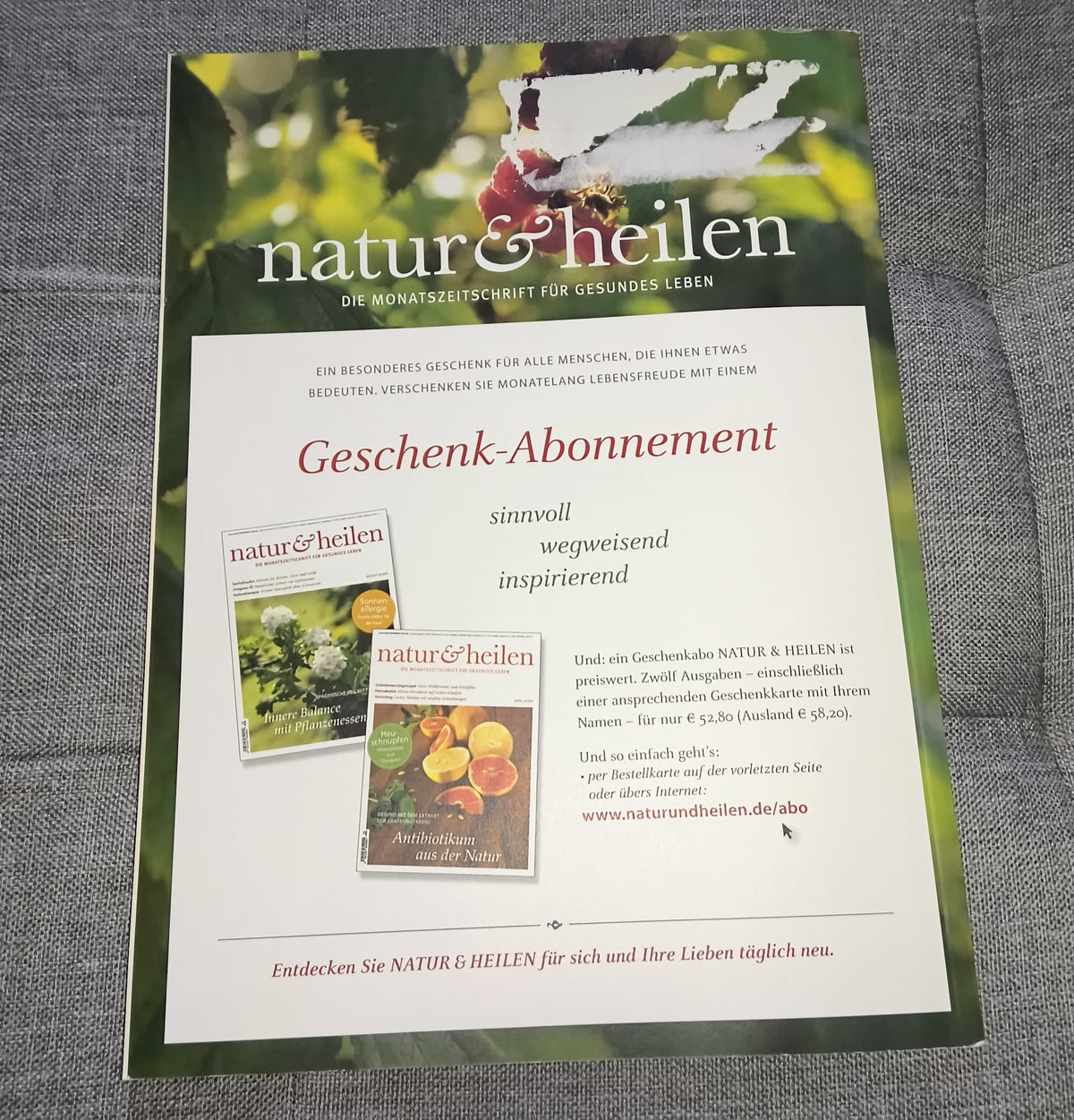 natur & heilen | Die Monatszeitschrift für gesundes Leben | Ausgabe Juli 2016 | Zeitschrift | Zustand gut