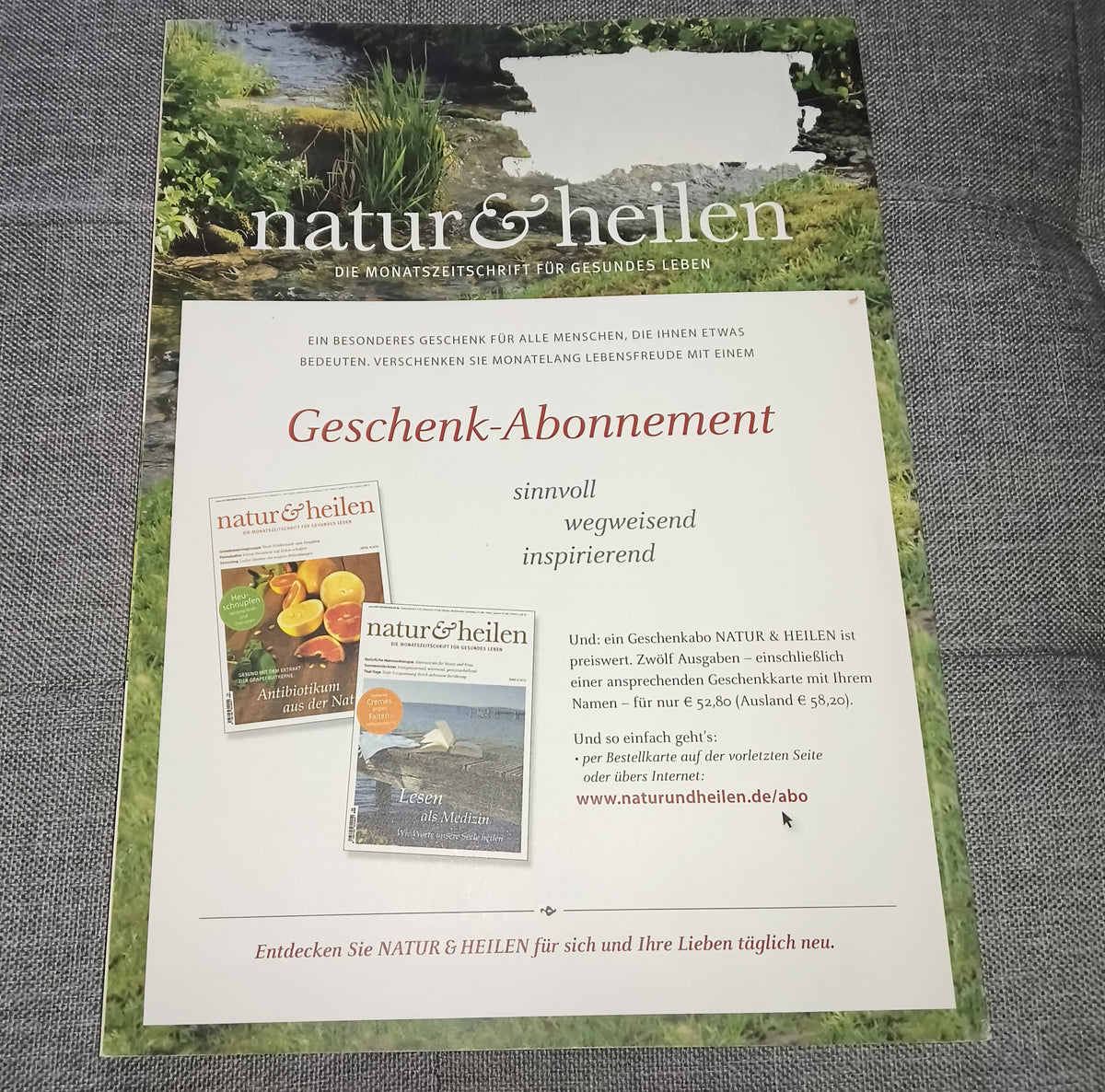 natur & heilen | Die Monatszeitschrift für gesundes Leben | Ausgabe Juli 2015 | Zeitschrift | Zustand gut