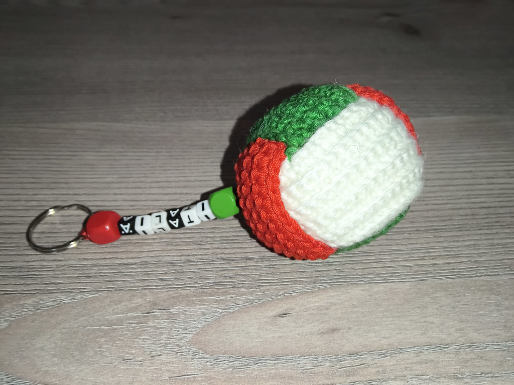 Italien-Kugel Schlüsselanhänger | Handgefertigt | Gehäkelte Baumwolle | neu