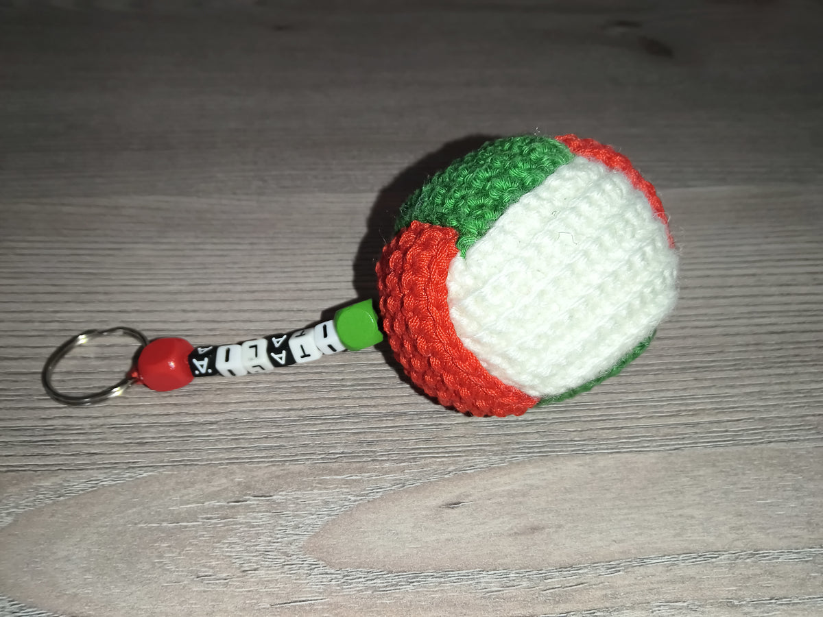 Italien-Kugel Schlüsselanhänger | Handgefertigt | Gehäkelte Baumwolle | neu