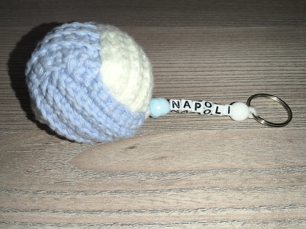Napoli-Kugel Schlüsselanhänger | Handgefertigt | Gehäkelte Baumwolle | neu