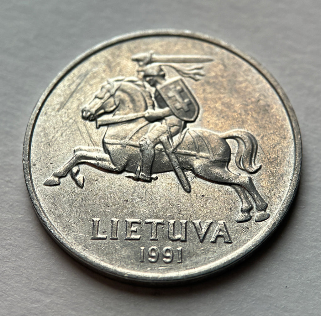 2 Centai 1991 | Litauen | Vytis Ritter | Münze aus Aluminium | schön
