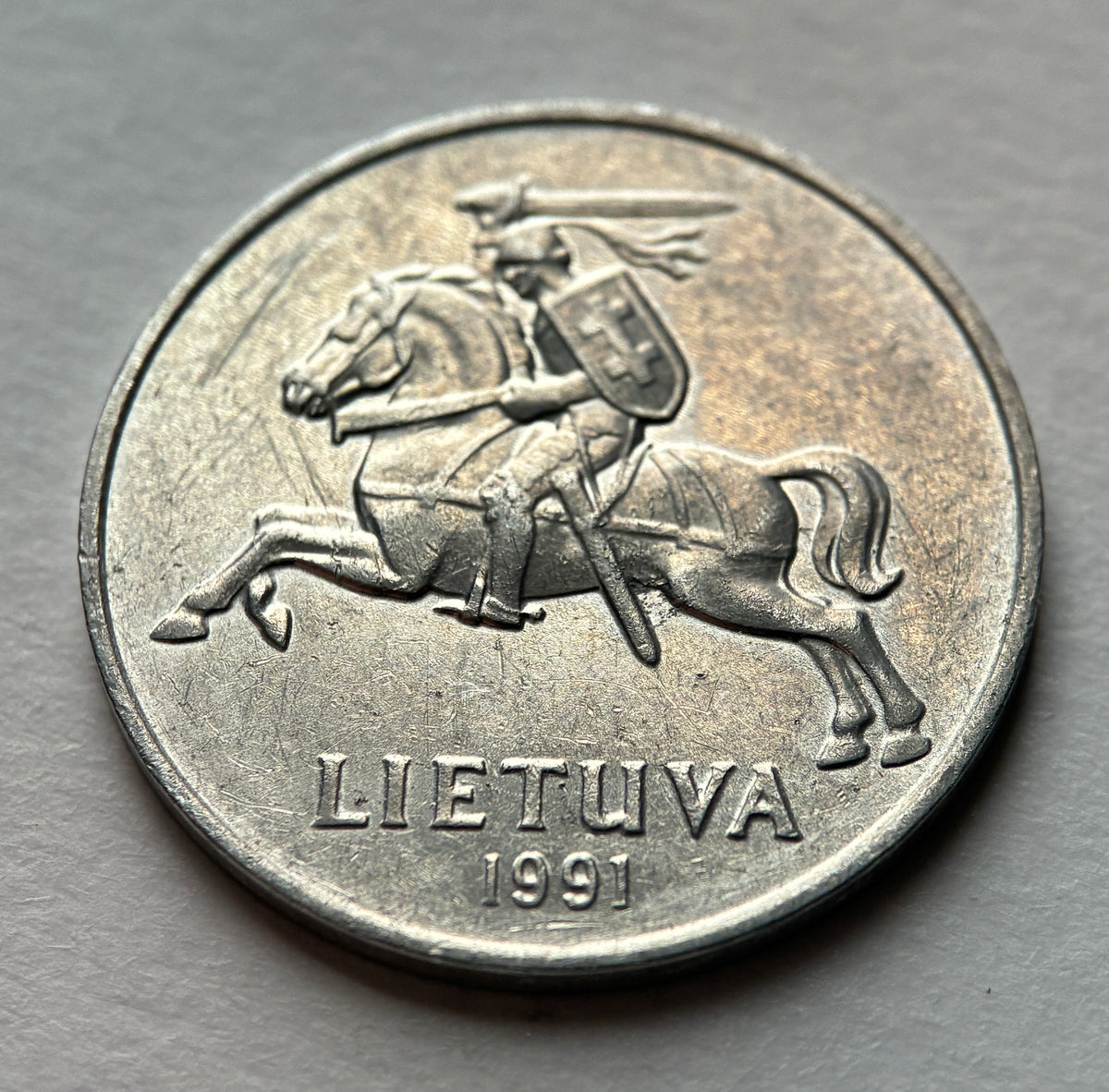 2 Centai 1991 | Litauen | Vytis Ritter | Münze aus Aluminium | schön