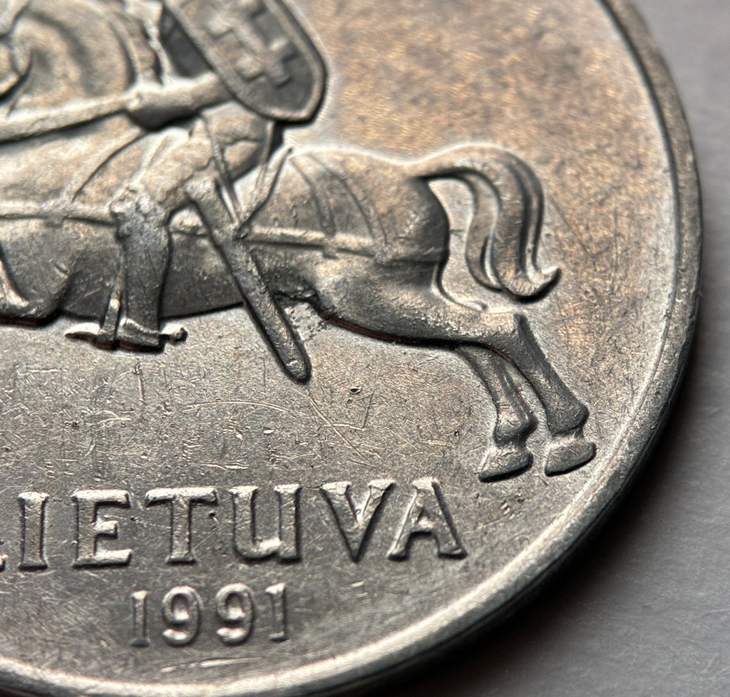 2 Centai 1991 | Litauen | Vytis Ritter | Münze aus Aluminium | schön