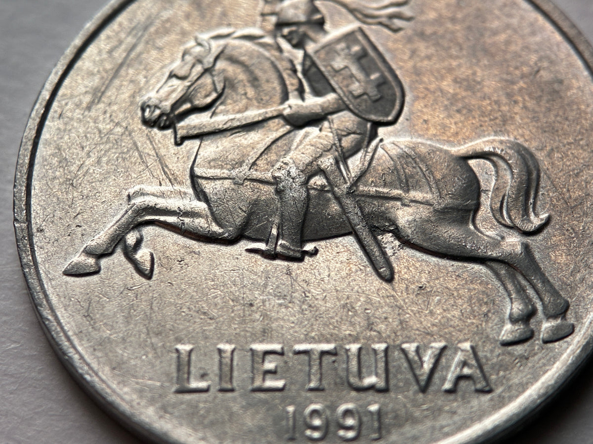 2 Centai 1991 | Litauen | Vytis Ritter | Münze aus Aluminium | schön