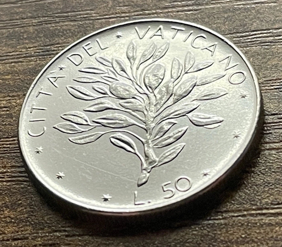 50 Lire 1975 | Vatikanstadt | Papst Paul VI. | Edelstahl Münze | schön