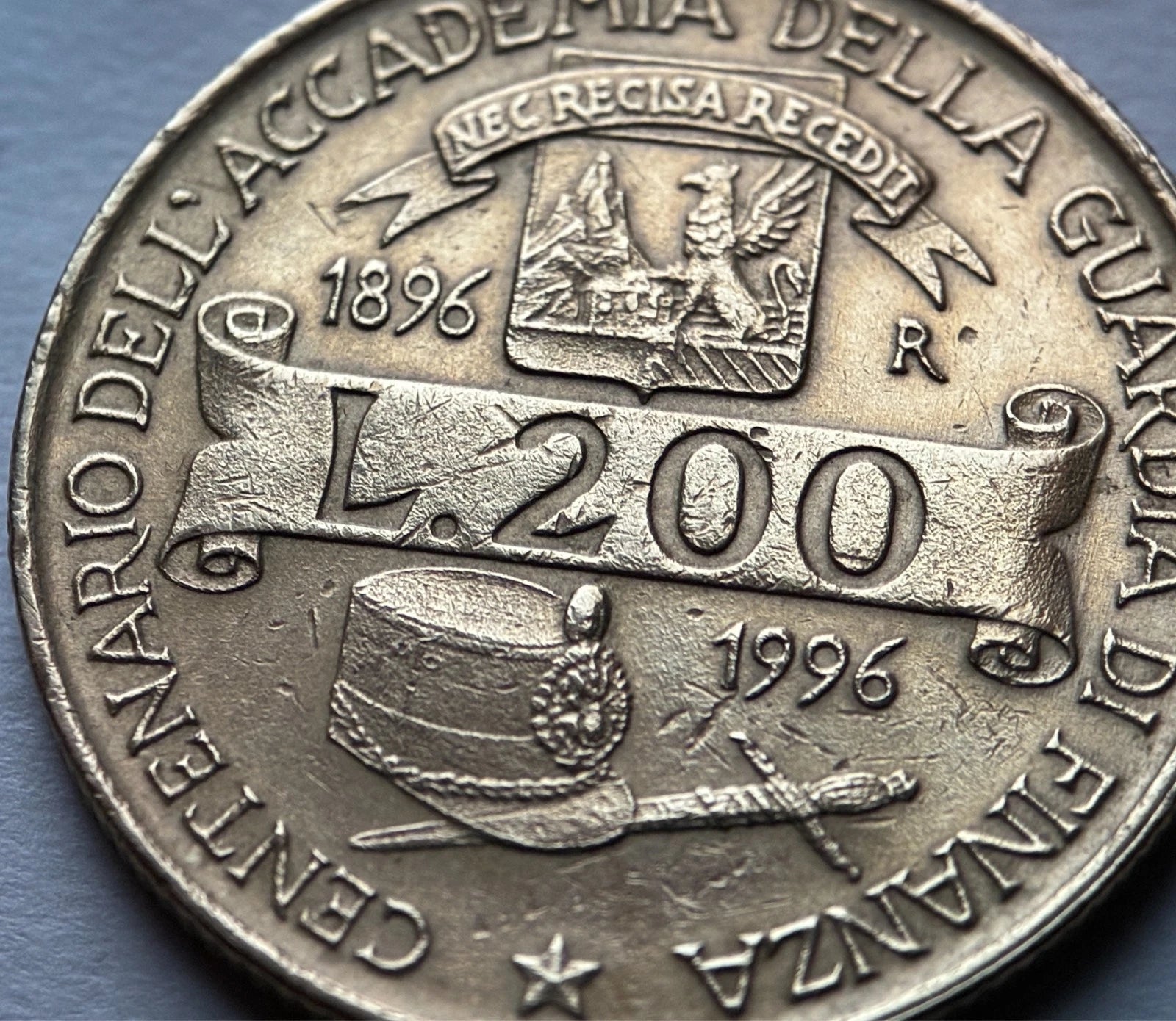 200 Lire 1996 | Italien | 100 Jahre Zollakademie Gedenkmünze