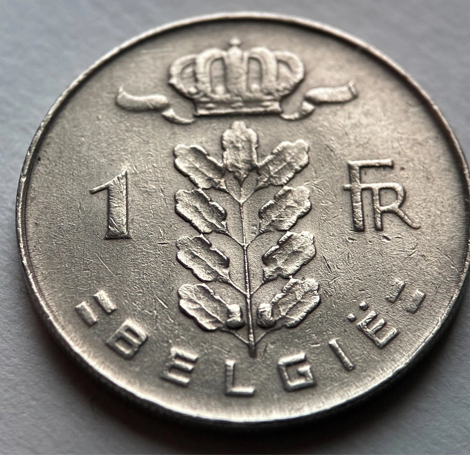 1 Franc Belgien 1973 | Ceres-Kopf & Eichenzweig | BELGIË | Münze