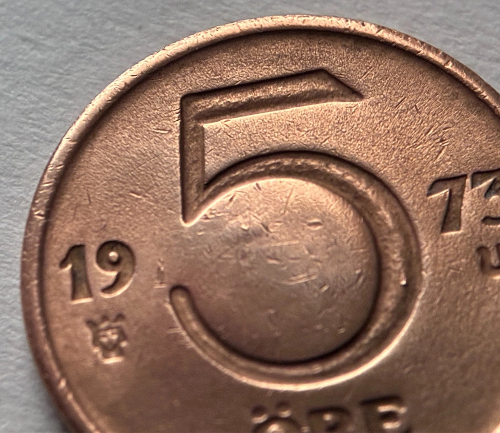 5 Öre 1973 | Schweden | Gustaf VI. Adolf | Bronze | Skandinavische Münze | schön