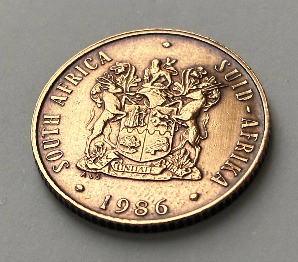 2 Cent 1986 | Südafrika | Gnu (Wildtier) | Bronze | Kursmünze | schön
