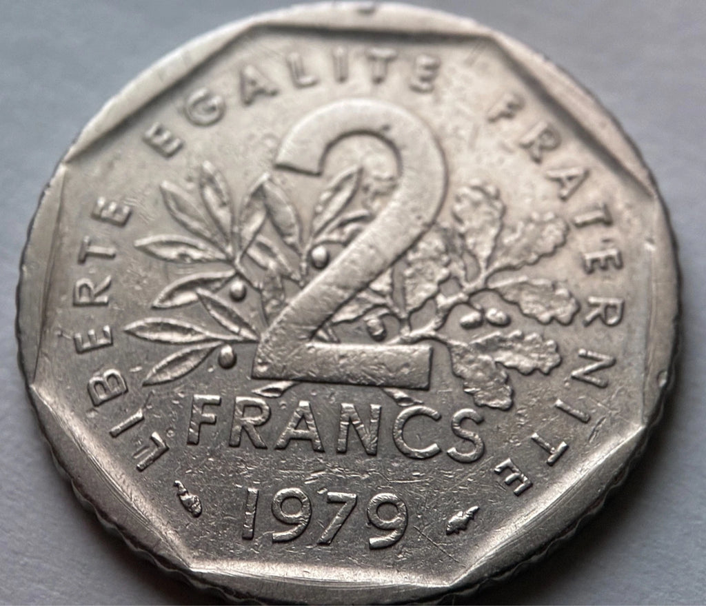 2 Francs 1979 | Frankreich | Säerin 'Semeuse' im Sonnenaufgang | Nickel Münze | schön