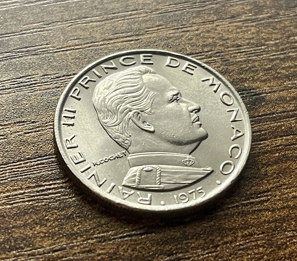 1 Franc 1975 | Monaco | Fürst Rainier III. | Deo Juvante | Nickel-Münze | vorzüglich