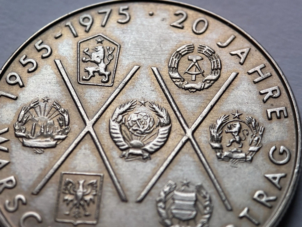 10 Mark 1975 A | Deutsche Demokratische Republik (DDR) | 20 Jahre Warschauer Vertrag | Kupfer-Zink-Nickel | Gedenkmünze | sehr schön