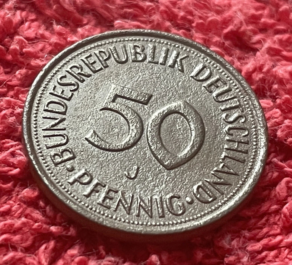 50 Pfennig 1990 J | Bundesrepublik Deutschland (BRD) | Eichenpflanzerin | Kupfer-Nickel Münze | schön