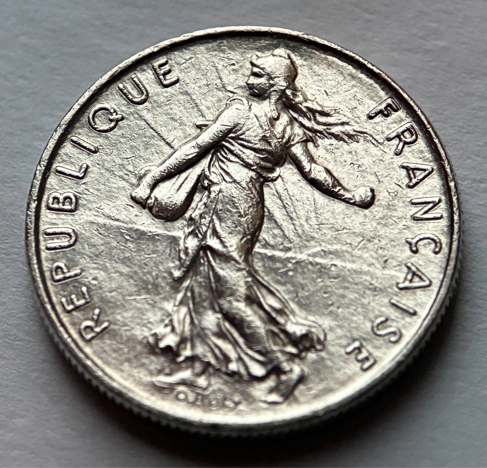 1/2 Franc 1984 | Frankreich | La Semeuse | Nickel-Münze | sehr schön