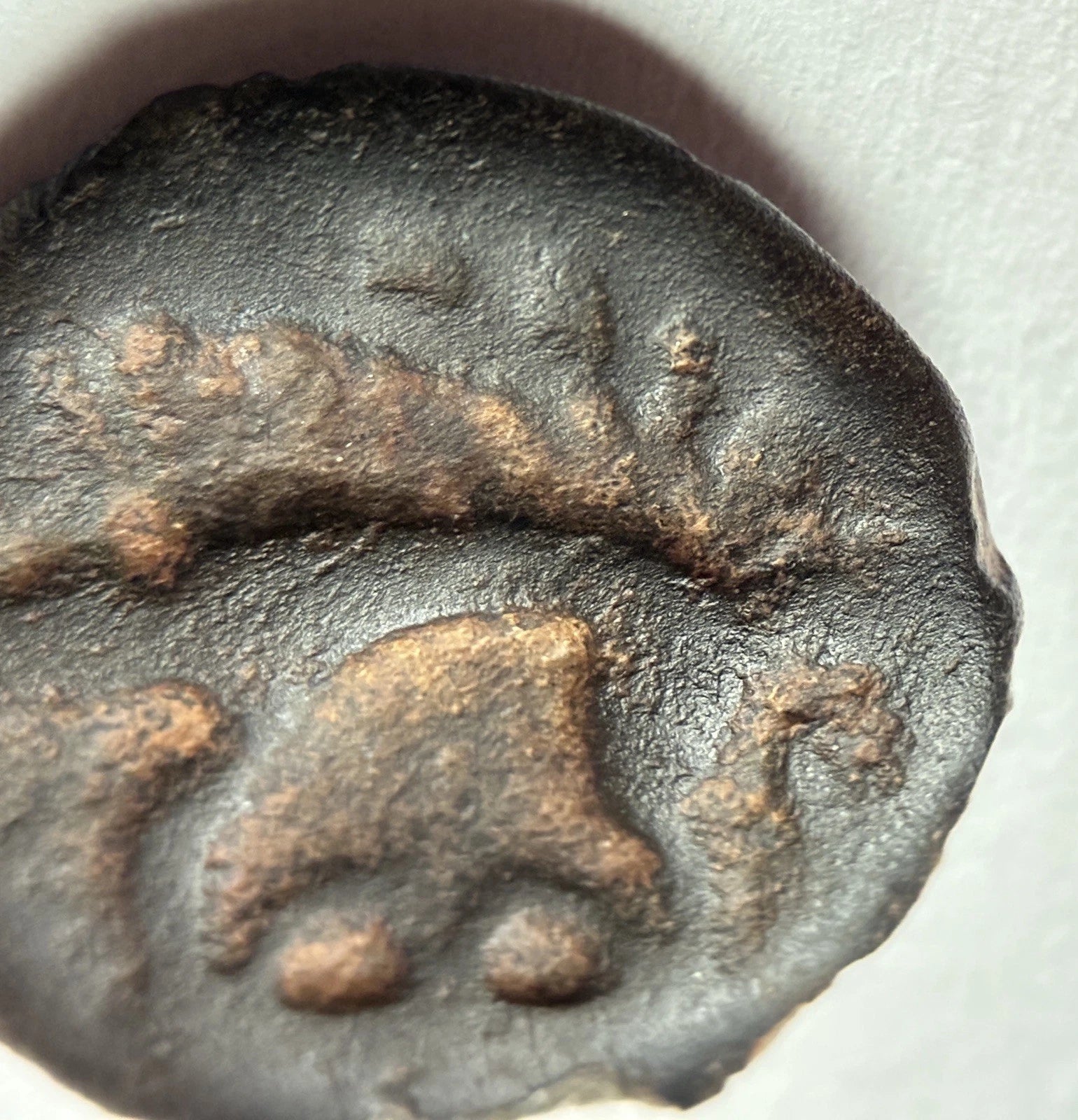 Kelten Gallien Leuci Potin - Obol 150-50 vor Chr. – Antike Bronzemünze / Sehr gut erhalten