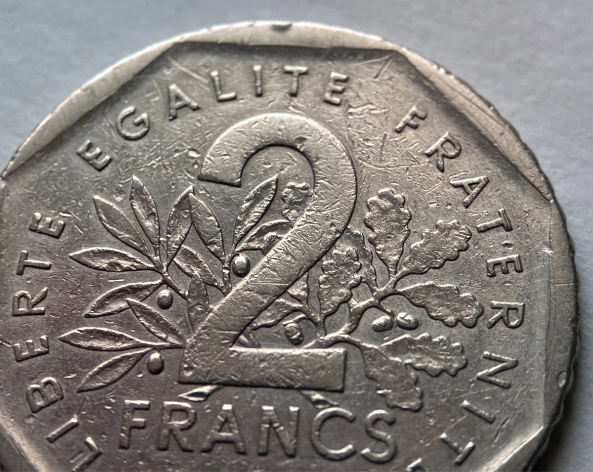 2 Francs 1979 | Frankreich | Säerin 'Semeuse' im Sonnenaufgang | Nickel Münze | schön