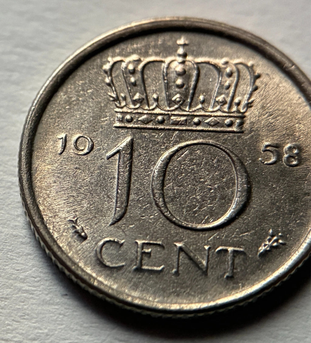 10 Cent 1958 | Niederlande | Königin Juliana | Nickel Münze