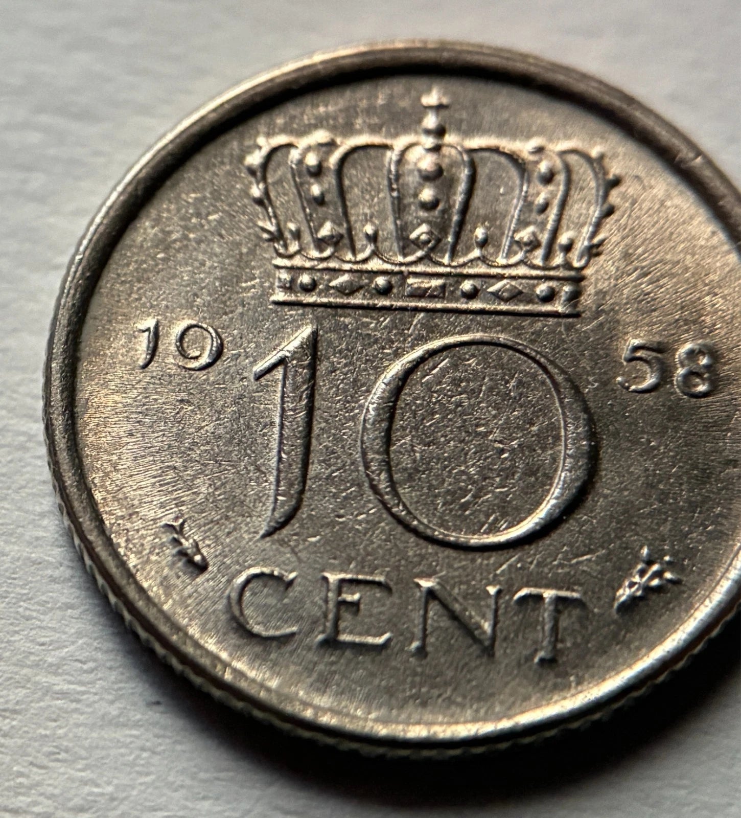 10 Cent 1958 | Niederlande | Königin Juliana | Nickel Münze