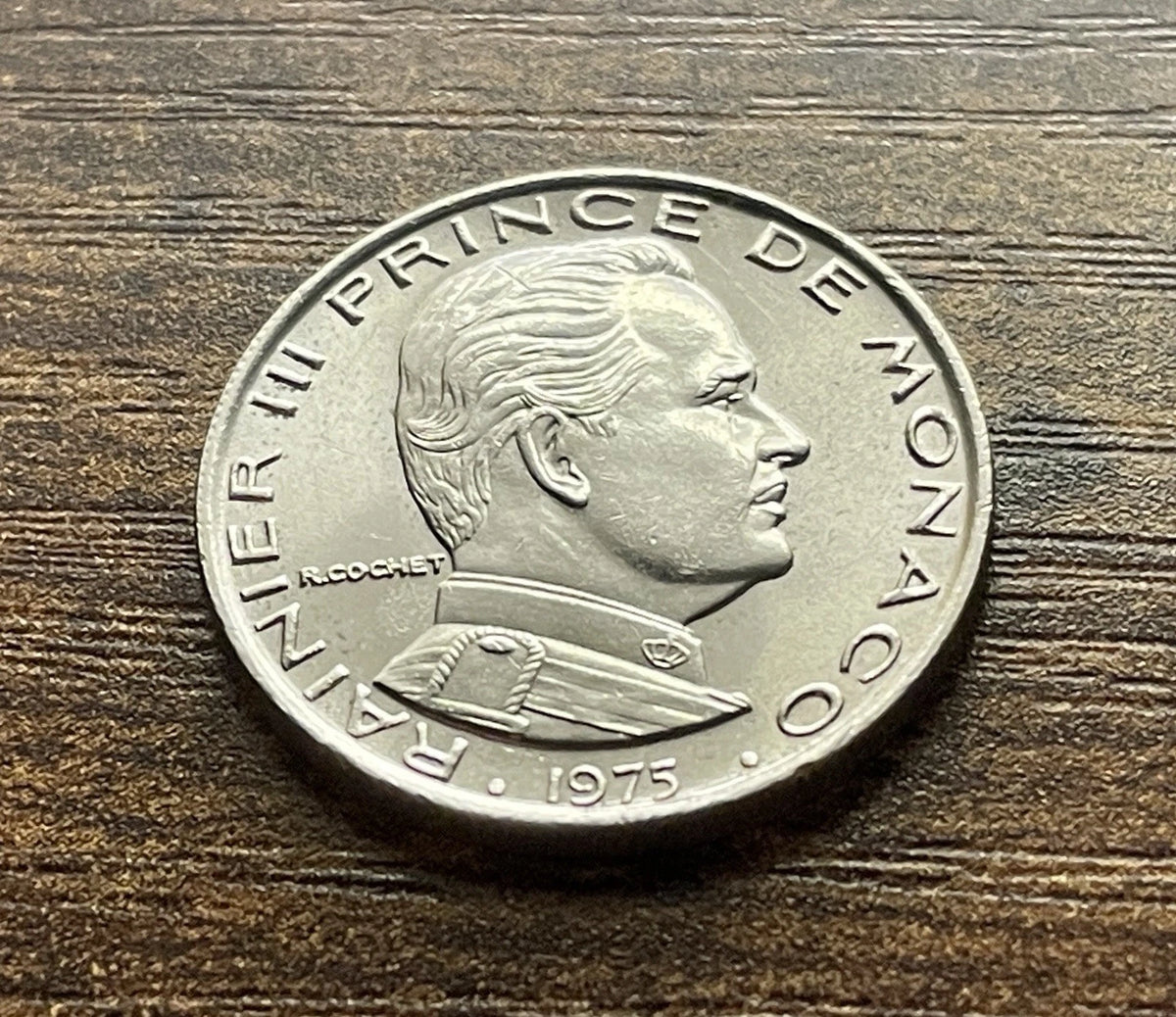 1 Franc 1975 | Monaco | Fürst Rainier III. | Deo Juvante | Nickel-Münze | vorzüglich