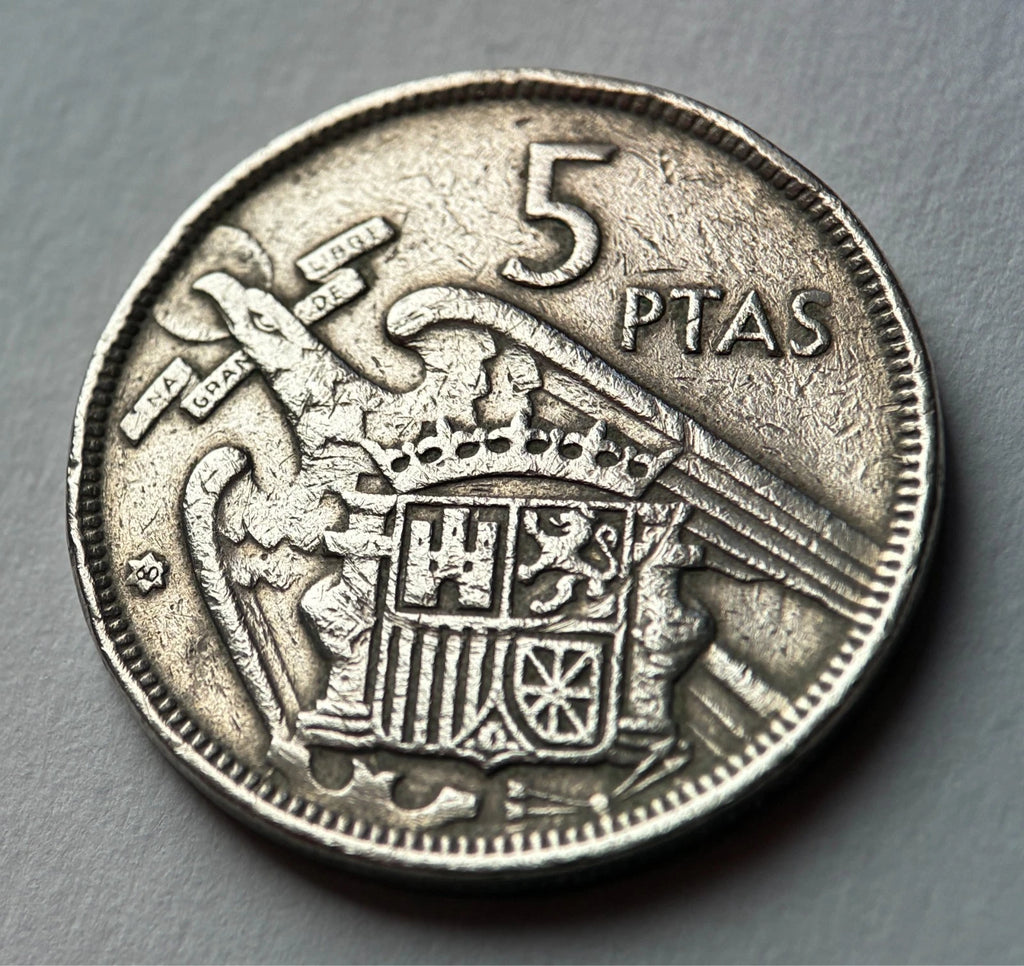 5 Peseten 1957 *60 | Spanien | Francisco Franco | Kupfer-Nickel Münze | schön