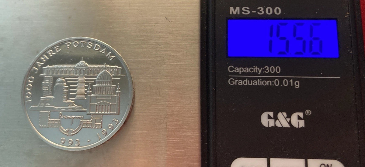 10 Deutsche Mark 1993 F | Bundesrepublik Deutschland | 1000 Jahre Potsdam | 625er Silbermünze | vorzüglich
