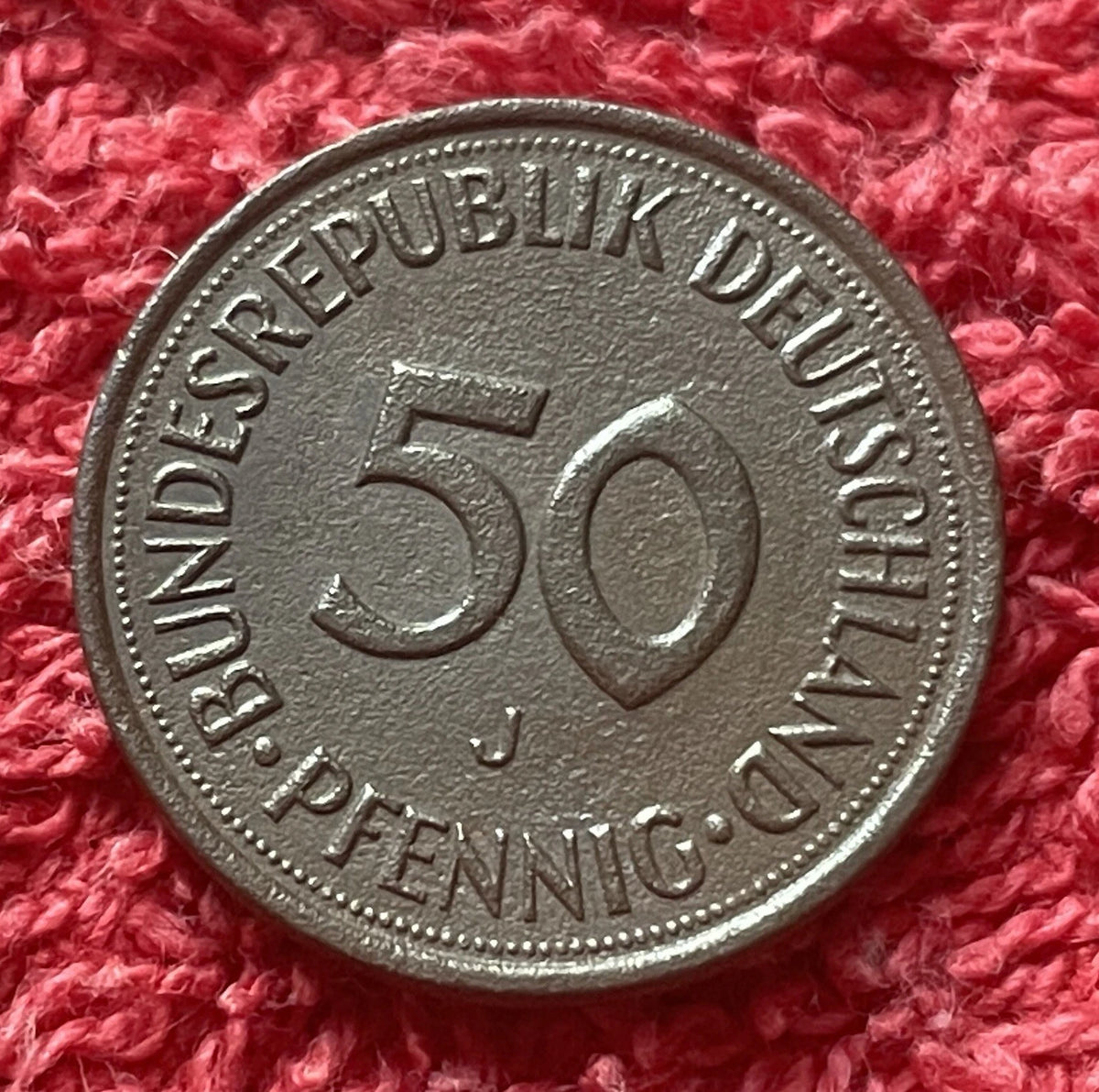 50 Pfennig 1990 J | Bundesrepublik Deutschland (BRD) | Eichenpflanzerin | Kupfer-Nickel Münze | schön