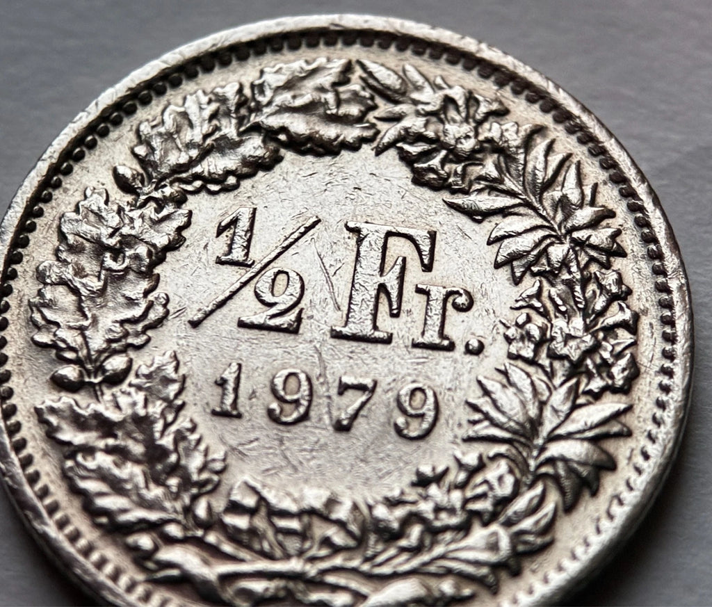 1/2 Franken 1979 | Schweiz | Helvetia mit Speer & Schild | Kupfer-Nickel-Münze