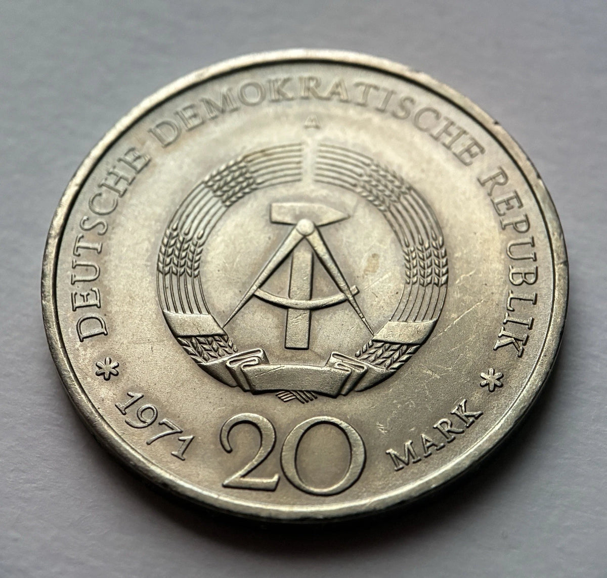 20 Mark 1971 A | Deutsche Demokratische Republik (DDR) | Ernst Thälmann | Gedenkmünze | Kupfer-Zink-Nickel | schön