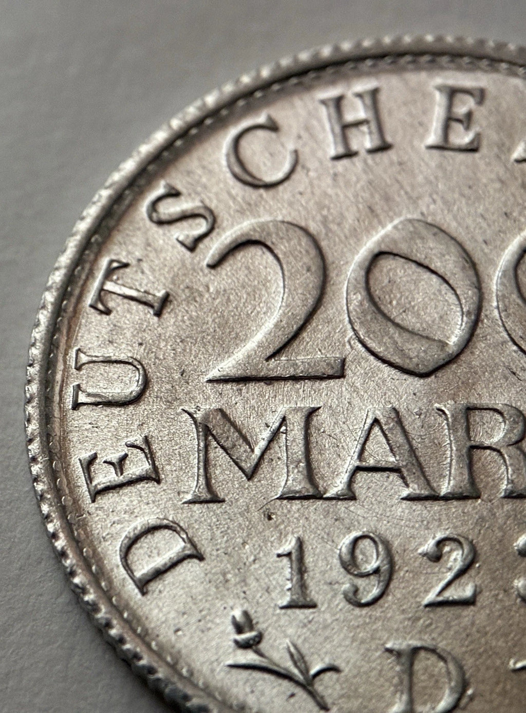 200 Mark 1923 D | Deutsches Reich | Reichsadler | mit Zertifikat | Aluminium Münze | vorzüglich