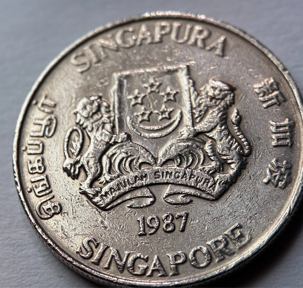 20 Cents 1987 | Singapur | Calliandra surinamensis | Kupfer-Nickel Münze | schön