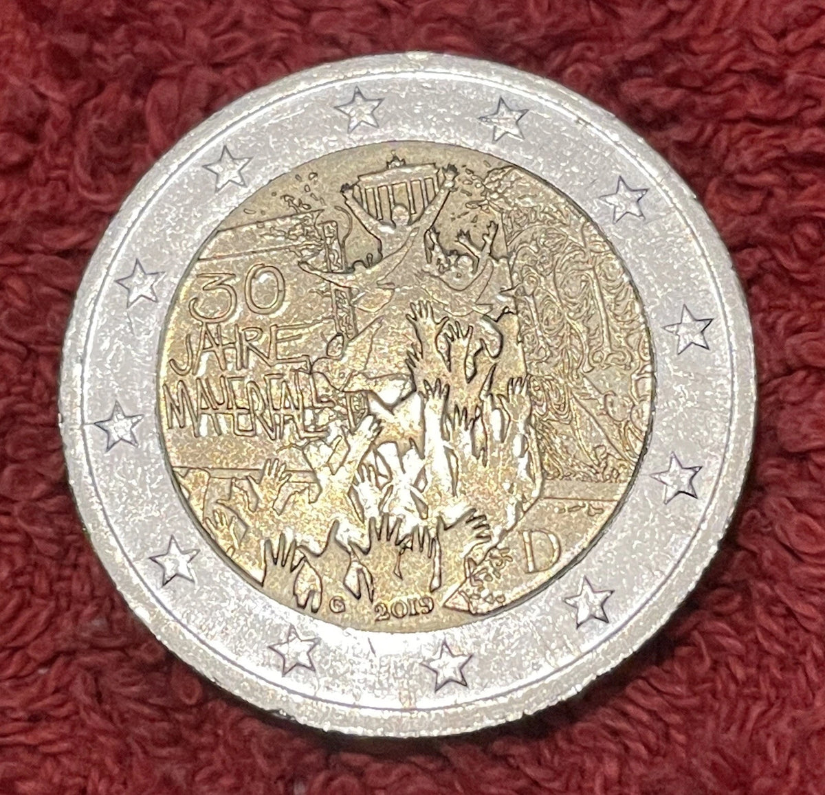 2 Euro 2019 G | Deutschland | 30 Jahre Mauerfall | Bi-Metall Gedenkmünze | sehr schön