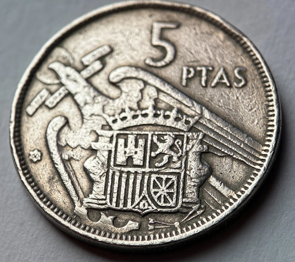 5 Peseten 1957 *60 | Spanien | Francisco Franco | Kupfer-Nickel Münze | schön