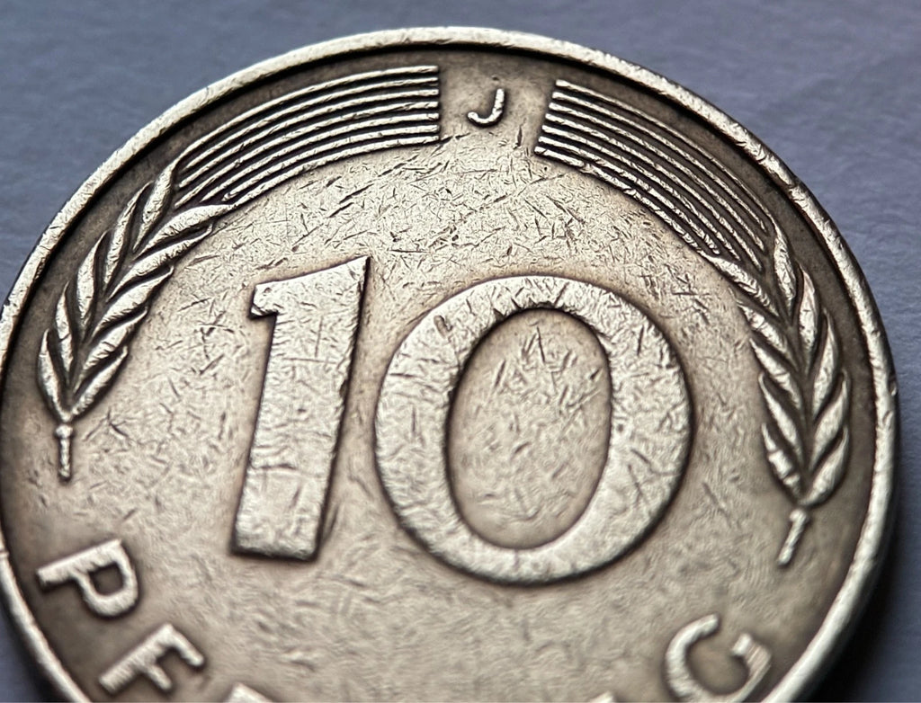 10 Pfennig 1972 J | Bundesrepublik Deutschland (BRD) | Eichenlaub & Ähren | Vermessingter Stahl Münze | schön