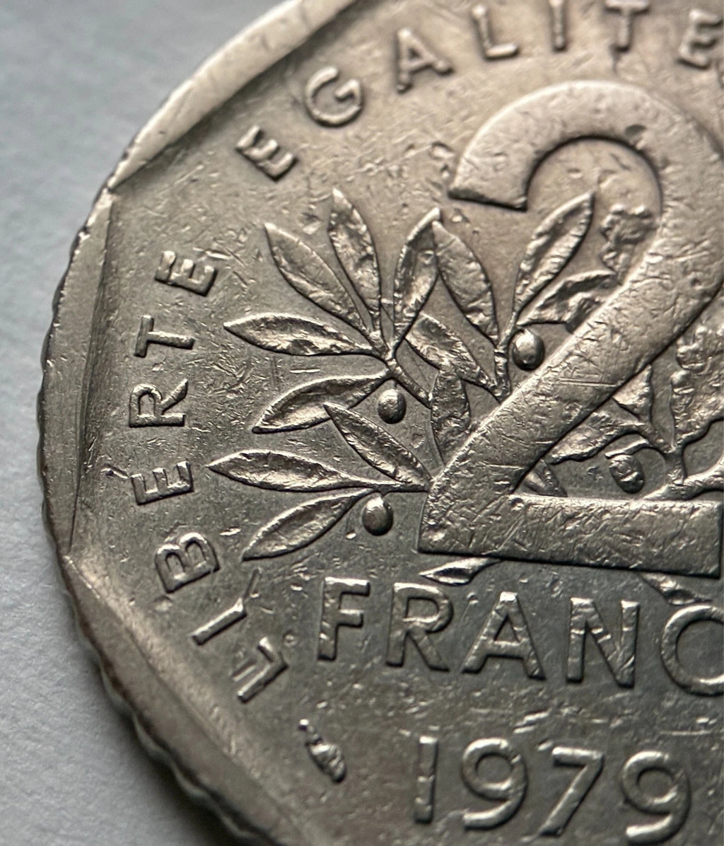 2 Francs 1979 | Frankreich | Säerin 'Semeuse' im Sonnenaufgang | Nickel Münze | schön