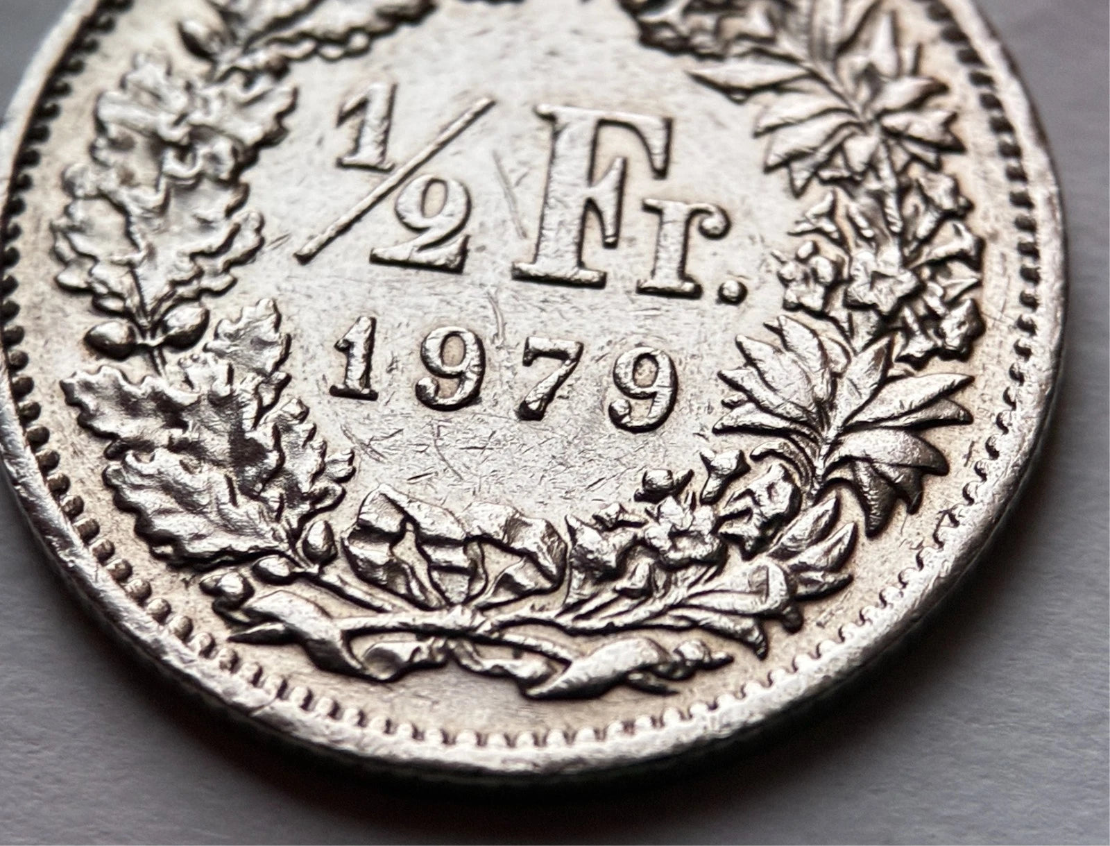 1/2 Franken 1979 | Schweiz | Helvetia mit Speer & Schild | Kupfer-Nickel-Münze