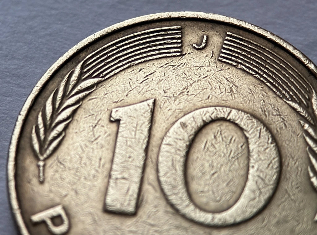 10 Pfennig 1972 J | Bundesrepublik Deutschland (BRD) | Eichenlaub & Ähren | Vermessingter Stahl Münze | schön