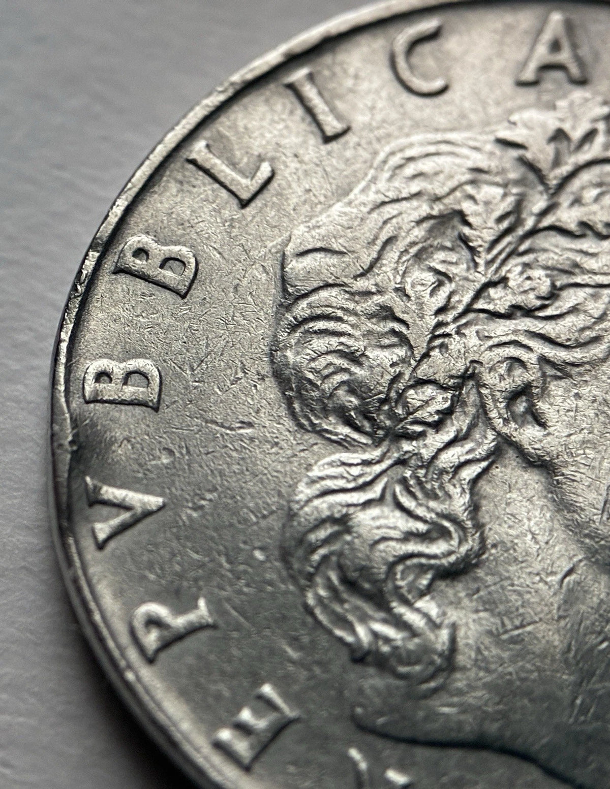 50 Lire 1959 | Italien | Schmied Vulcano am Amboss | Edelstahl Münze | schön