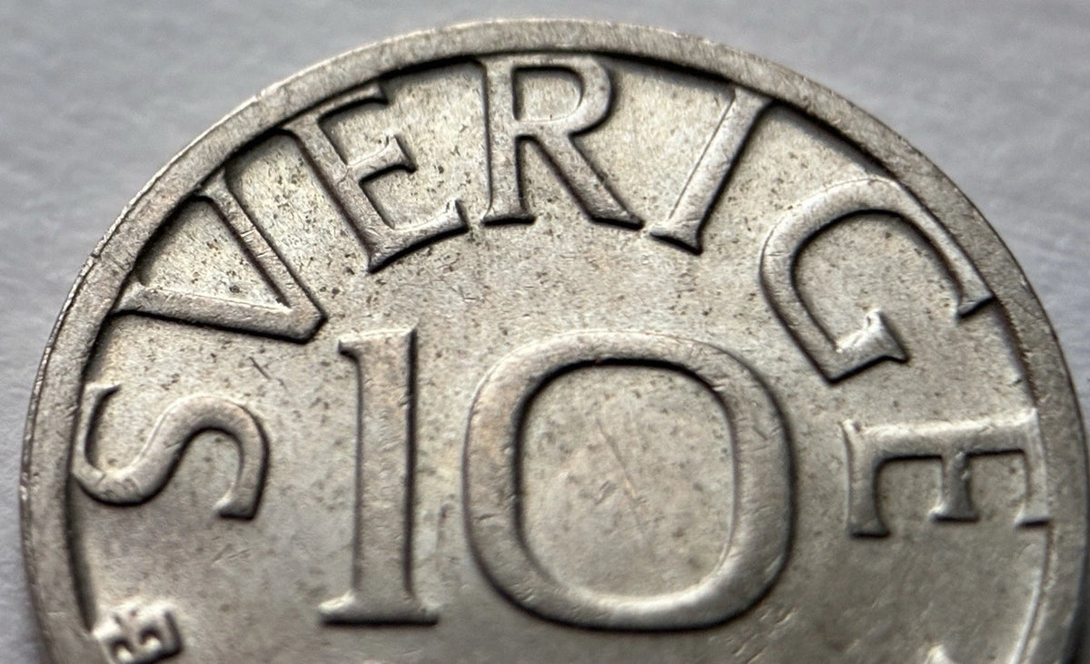 10 Öre 1986 | Schweden | Carl XVI. Gustaf Monogramm | Kupfer-Nickel Münze | schön