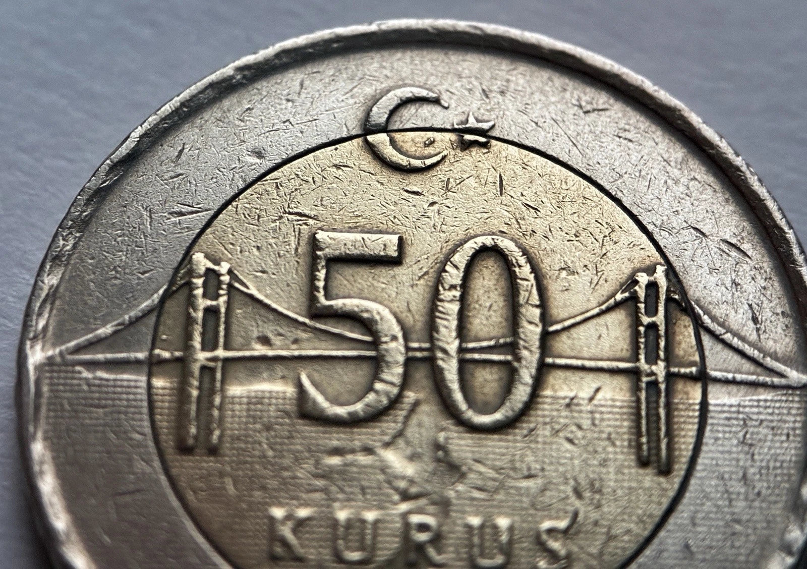50 Kuruş Turquie 2010 Bimétal | Atatürk | Pont du Bosphore