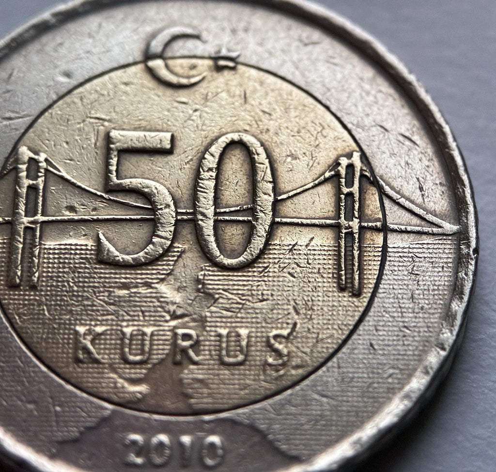 50 Kuruş Turquie 2010 Bimétal | Atatürk | Pont du Bosphore
