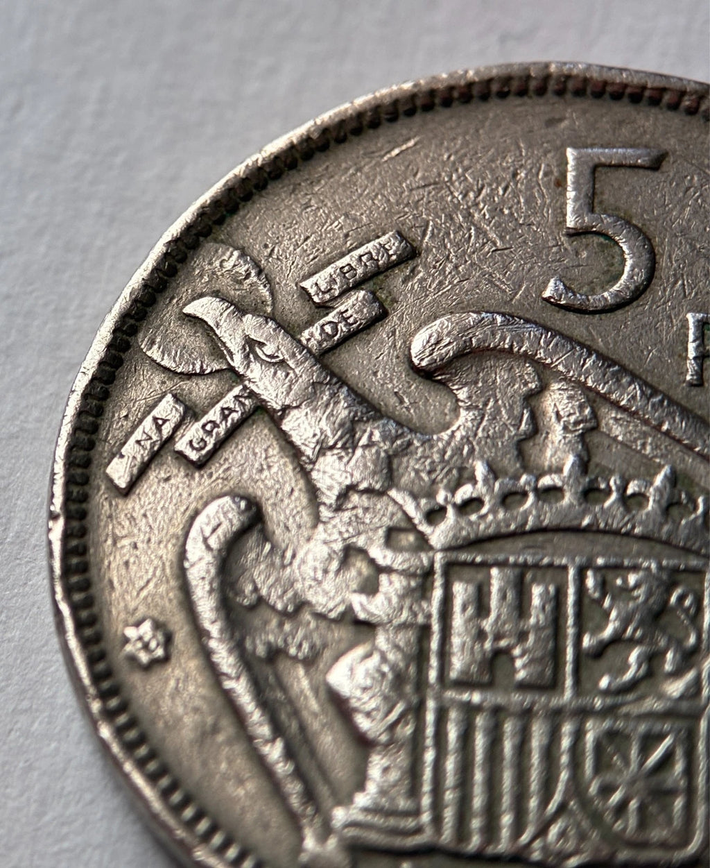 5 Peseten 1957 *60 | Spanien | Francisco Franco | Kupfer-Nickel Münze | schön