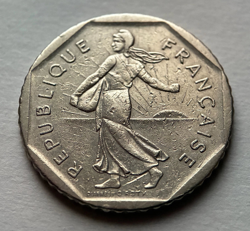2 Francs 1979 | Frankreich | Säerin 'Semeuse' im Sonnenaufgang | Nickel Münze | schön