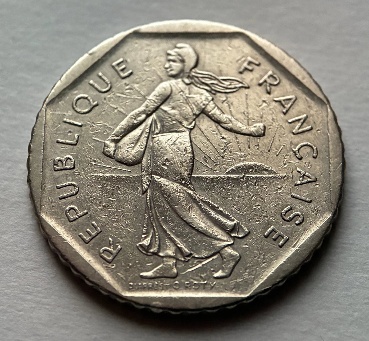 2 Francs 1979 | Frankreich | Säerin 'Semeuse' im Sonnenaufgang | Nickel Münze | schön