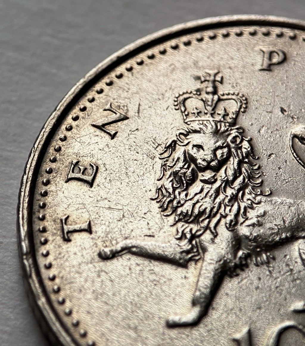 10 Pence 2000 | Großbritannien | Elizabeth II. | gekrönter Löwe | Kupfer-Nickel Münze