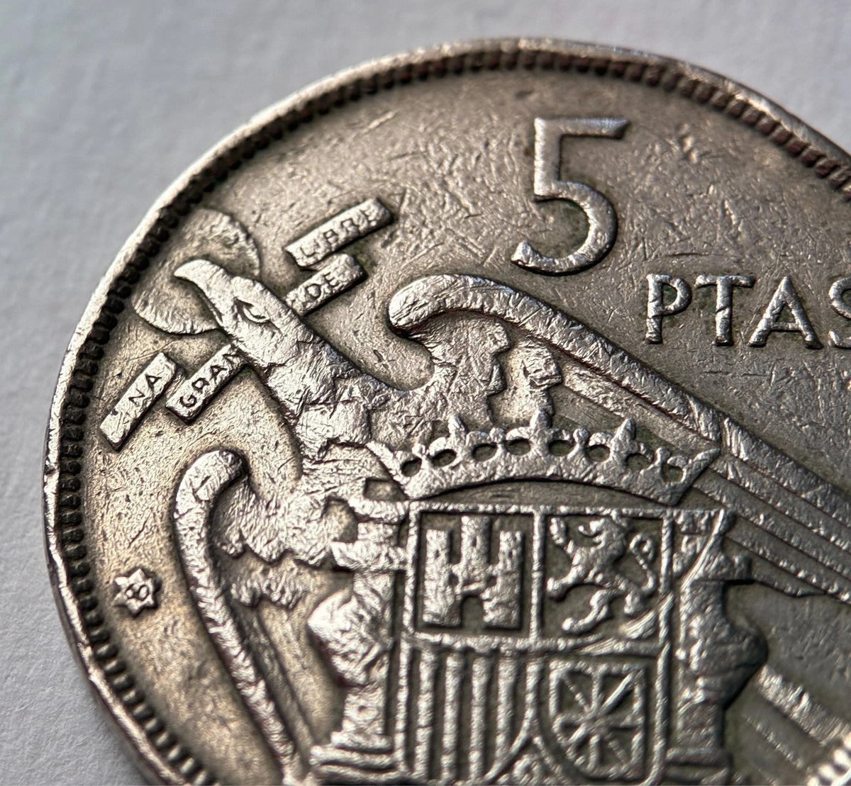 5 Peseten 1957 *60 | Spanien | Francisco Franco | Kupfer-Nickel Münze | schön