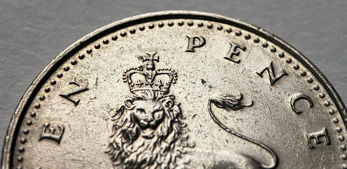 10 Pence 2000 | Großbritannien | Elizabeth II. | gekrönter Löwe | Kupfer-Nickel Münze