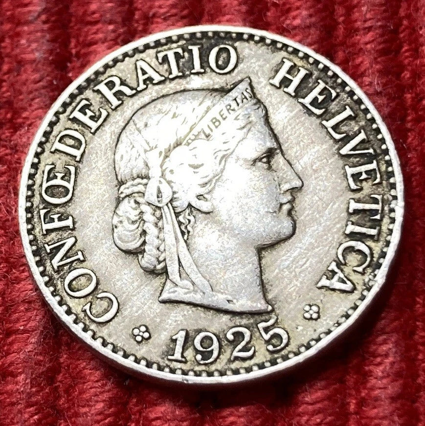 10 Rappen 1925 B | Schweiz | Libertas | Kupfer-Nickel-Legierung | Kursmünze | schön